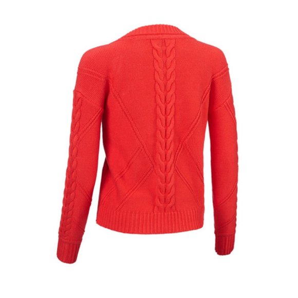 Cabi #5449 Cable Knit Cardigan Sweater in Orange Size Small - Picture 2 of 4